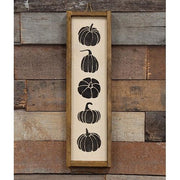 Rustic Wood Pumpkins Silhouettes Hanging Sign