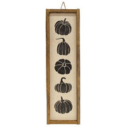 Rustic Wood Pumpkins Silhouettes Hanging Sign