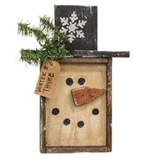 Rustic Wood "Winter Thyme" Snowman Frame
