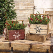 Rustic Lath Snowflake Tote  (2 Count Assortment)