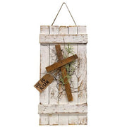 Rustic White Wood "He Is Risen" Shutter