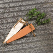 White or Orange Small Rustic Wood Carrot  (2 Count Assortment)