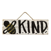 Skinny Lath Bee Happy/Kind Hanging Sign  (2 Count Assortment)