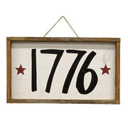 Primitive Wood Framed Hanging "1776" Sign