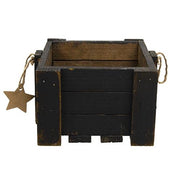 Rustic Wood Crate with Rope Handle & Star Tag  (3 Count Assortment)