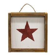 Rustic Wood Framed Hanging Star Block  (3 Count Assortment)