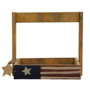 Rustic Wood Mini Primitive Flag Tote with Star Tag