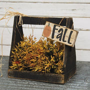 Rustic Wood "Fall" with Pumpkin Sign with Jute Hanger