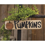 Rustic Wood "Pumpkins" Sign with Jute Hanger