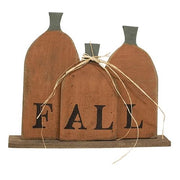 Rustic Wood "Fall" Pumpkin Patch on Base  (3 Count Assortment)
