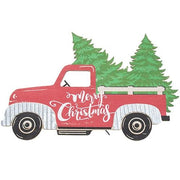 Merry Christmas Cargo Truck Easel Sign