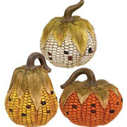 Resin Corn Cob Pumpkin  (3 Count Assortment)