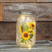 Frosted LED Sunflower Jar