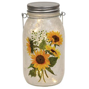 Frosted LED Sunflower Jar