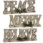 Glittered Birch Look Resin Holiday Sign (3 Count Assortment)