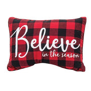 Buffalo Check Flannel Christmas Greetings Pillow  (2 Count Assortment)