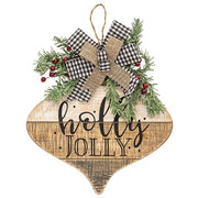 Slat Wood Christmas Ornament Sign (3 Count Assortment)