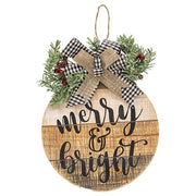 Slat Wood Christmas Ornament Sign (3 Count Assortment)