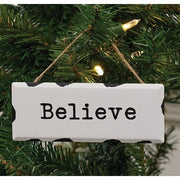 Believe Distressed Metal Sign Ornament