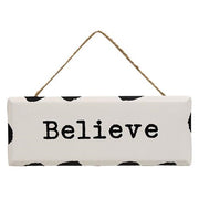 Believe Distressed Metal Sign Ornament