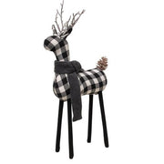 Black & White Plaid Deer - 20" H  (2 Count Assortment)