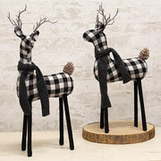 Black & White Plaid Deer - 20" H  (2 Count Assortment)