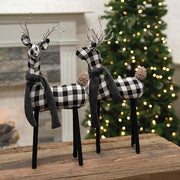 Black & White Plaid Deer - 20" H  (2 Count Assortment)