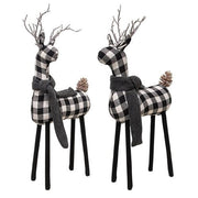 Black & White Plaid Deer - 20" H  (2 Count Assortment)