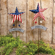 Americana Star Yard Stake - 20"  (2 Count Assortment)