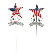 Americana Star Yard Stake - 20"  (2 Count Assortment)