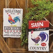 Metal Rooster Sign  (2 Count Assortment)