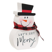 Chunky Wood Christmas Sayings Snowman (3 Count Assortment)