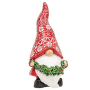 Carved Look Winter Greenery Resin Gnome (2 Count Assortment)