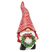 Carved Look Winter Greenery Resin Gnome (2 Count Assortment)