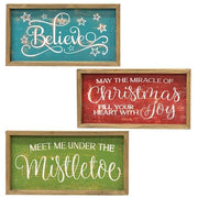 Distressed Engraved Christmas Sayings Frame (3 Count Assortment)
