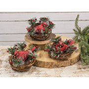Resin Sparkle Cardinal In Winter Nest (3 Count Assortment)