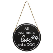 Embossed Round Metal Dog Sign  (3 Count Assortment)