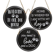 Embossed Round Metal Dog Sign  (3 Count Assortment)