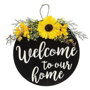 Engraved Round Floral Home Sign  (2 Count Assortment)