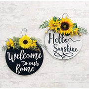 Engraved Round Floral Home Sign  (2 Count Assortment)