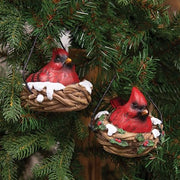 Resin Cardinal In Nest  (2 Count Assortment)