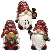 Resin Holiday Gnome Figure  (3 Count Assortment)