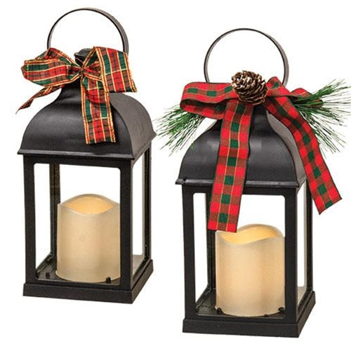 Battery Operated Black Holiday Lantern  (2 Count Assortment)