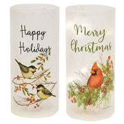 Frosted Glass Winter Bird Luminary  (2 Count Assortment)