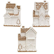 Glitter Resin Gingerbread Holiday Townhouse  (3 Count Assortment)
