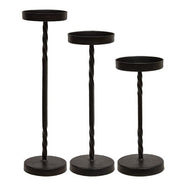 Wrought Iron Twisted Pillar Holders (Set of 3)