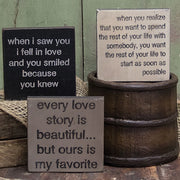 Love Story Square Sign  (3 Count Assortment)