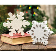Wood Snowflake Sitter  (2 Count Assortment)
