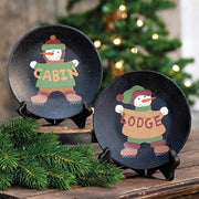 Lodge and Cabin Snowman Plate  (2 Count Assortment)