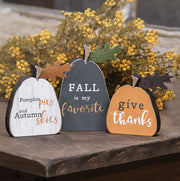 Fall Freestanding Pumpkins (Set of 3)